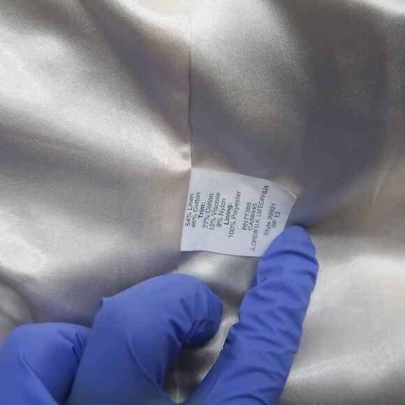 J Crew Schoolboy Blazer Size 10 Navy Stripe Linen - Picture 7 of 14